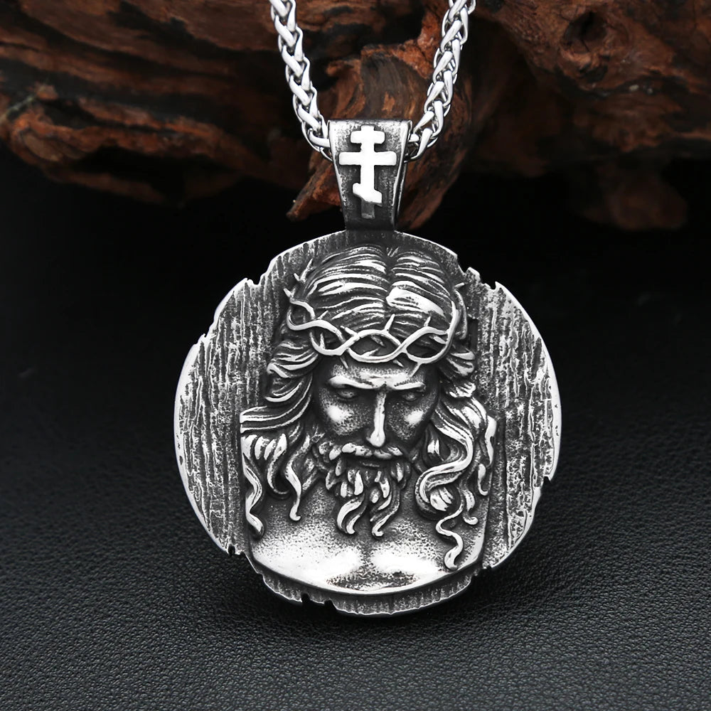PENDRA Jesusround Christian Jesus Round Pendant