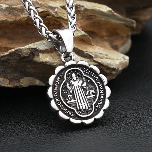 PENDRA Benedictus Stainless Steel Saint Benedict Pendant