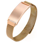 Chunky Magnetic Mesh Strap Bracelets for Men Boys,Custom Text ID Name Chain Wristband,Valentine's Day Father's Day Gift