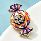 PENDRA Candyra Halloween Enamel Pumpkin Brooch