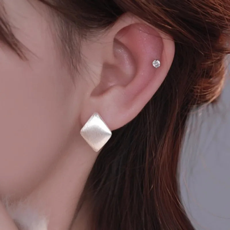 VENTFILLE 925 Sterling Silver Earring for Women Ear Wire Geometry Rhombus Office Jewelry Party Gift Dropshipping Wholesale