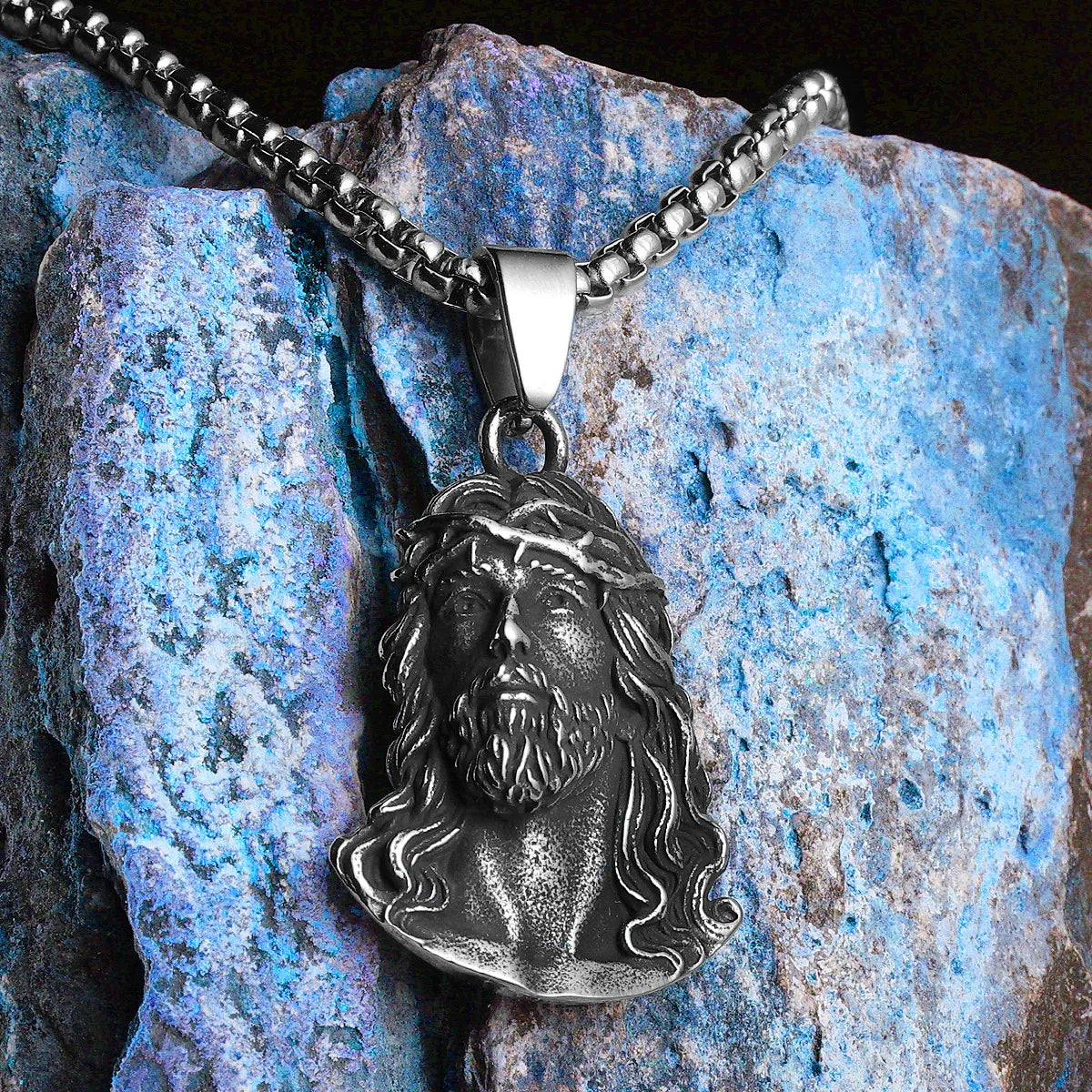 PENDRA Christian Jesus Avatar Steel Necklace