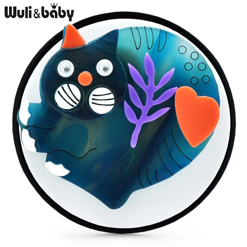 Wuli&baby New Movable Acrylic Animal Brooches For Women Lovely Beautiful Designs Casual Party Brooch Pins Gifts