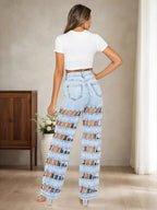 Fashion Hollow Out Denim Pants Woman Solid Color High Waist Wide Leg Jeans Female Streetwear Bottoms Summer 2025 New