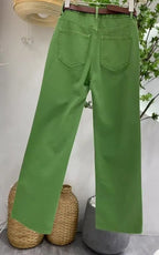 PENDRA Greenwash High Waist Wide Leg Jeans