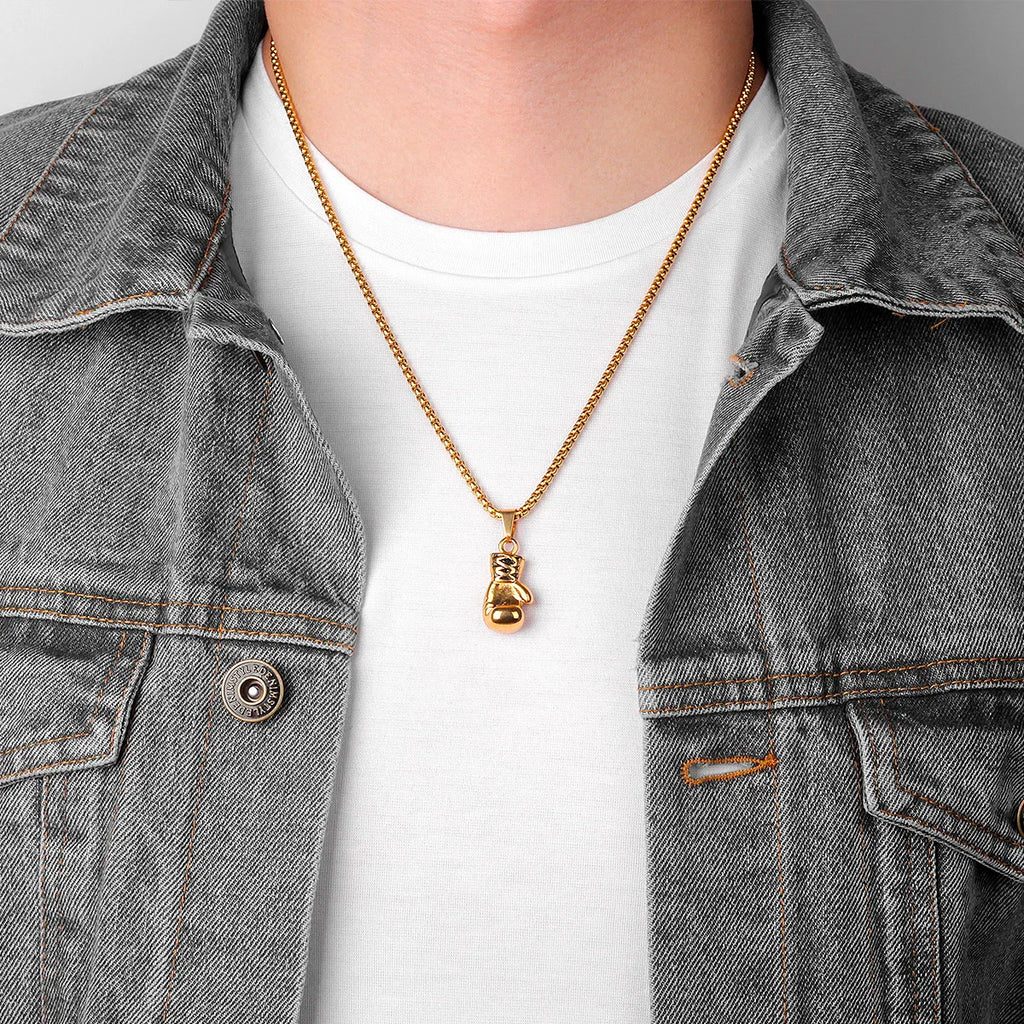 PENDRA Boxing Gloves Boxer Steel Necklace