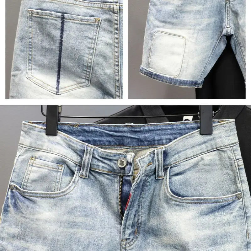 PENDRA Denim Distressed Knee Jeans