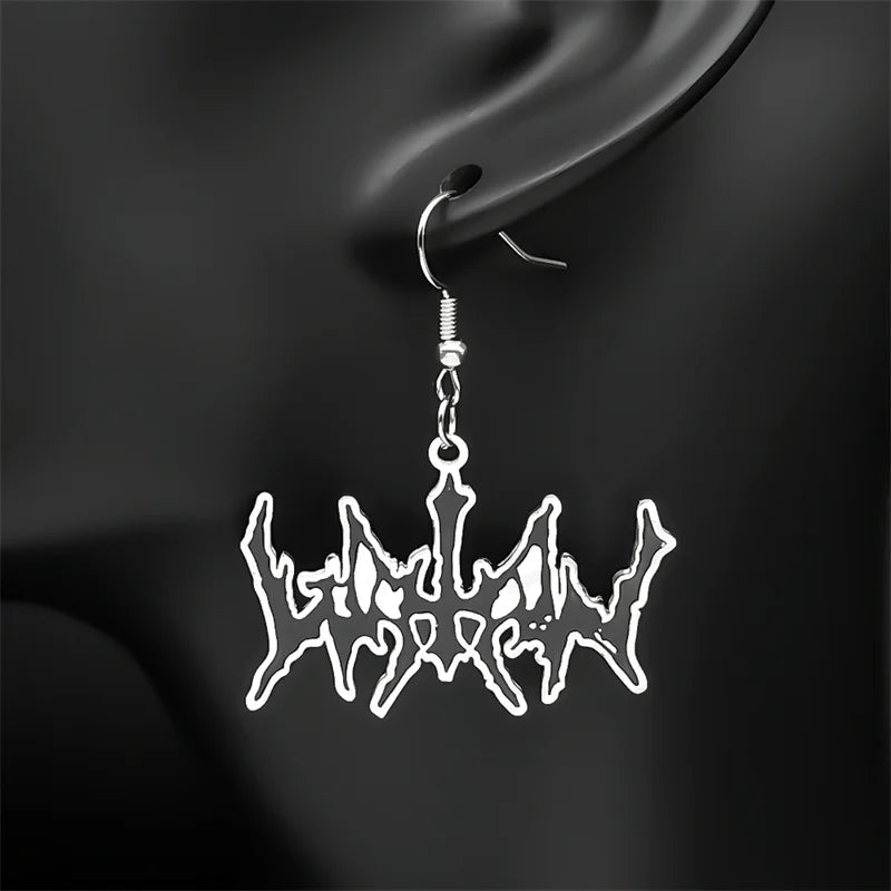 Hip Hop Black Metal WATAIN Band Pendant Drop Earring Stainless Steel Silver Color Music Earring Rock Fans Jewelry E7738S06