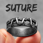 PENDRA Suture Rock Stranger Steel Ring