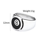 PENDRA Black8 Stainless Steel Number 8 Ring