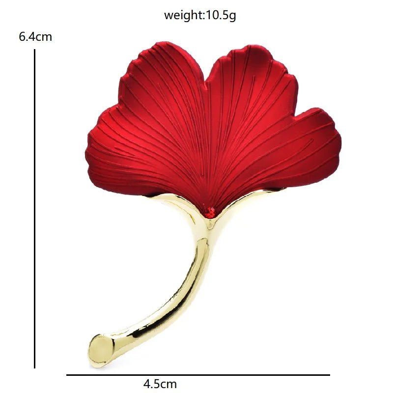 PENDRA Gingkoelle Soft-Paint Ginkgo Leaf Brooch