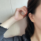 PENDRA Silver Gold Stamp Earrings