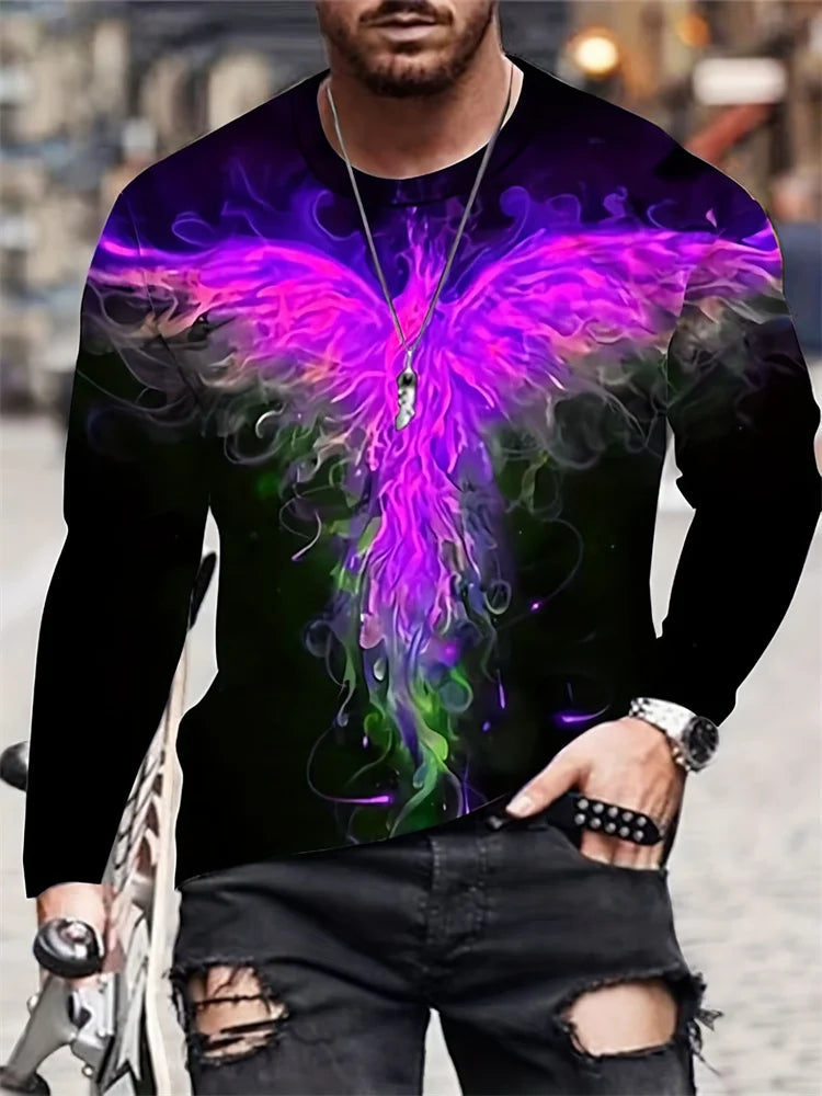 PENDRA Long Sleeve Flame Phoenix T-Shirt