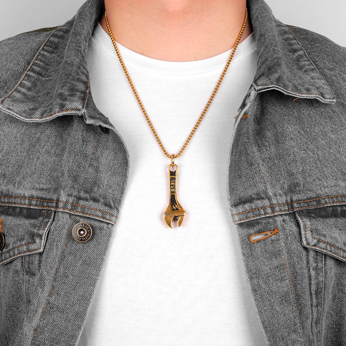 PENDRA Worker Wrench Boyfriend Steel Necklace