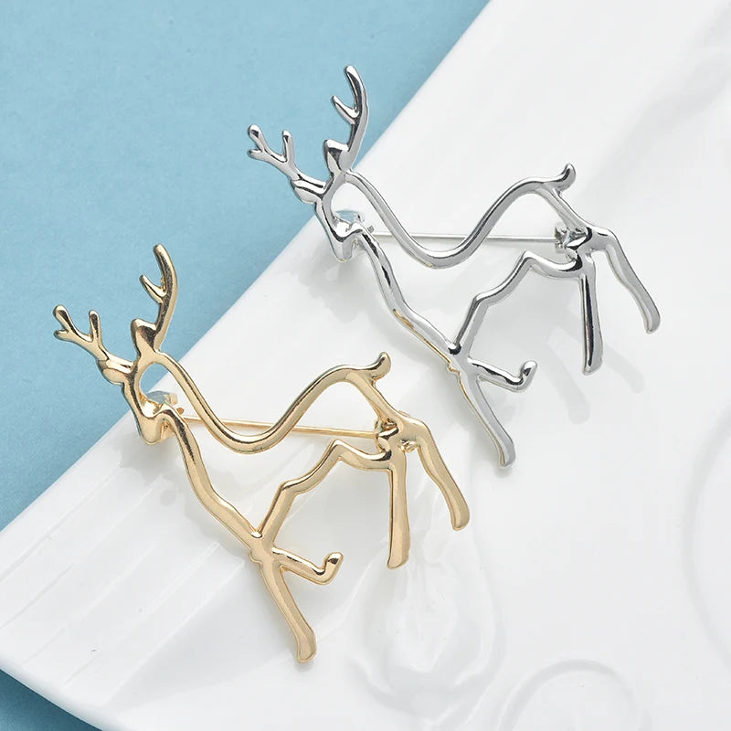 PENDRA Metal Deer Brooch