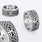 Viking Celtic Knot Cross Stainless Steel Womens Mens Rings Punk Vintage For Boyfriend Biker Jewelry Creativity Gift Wholesale