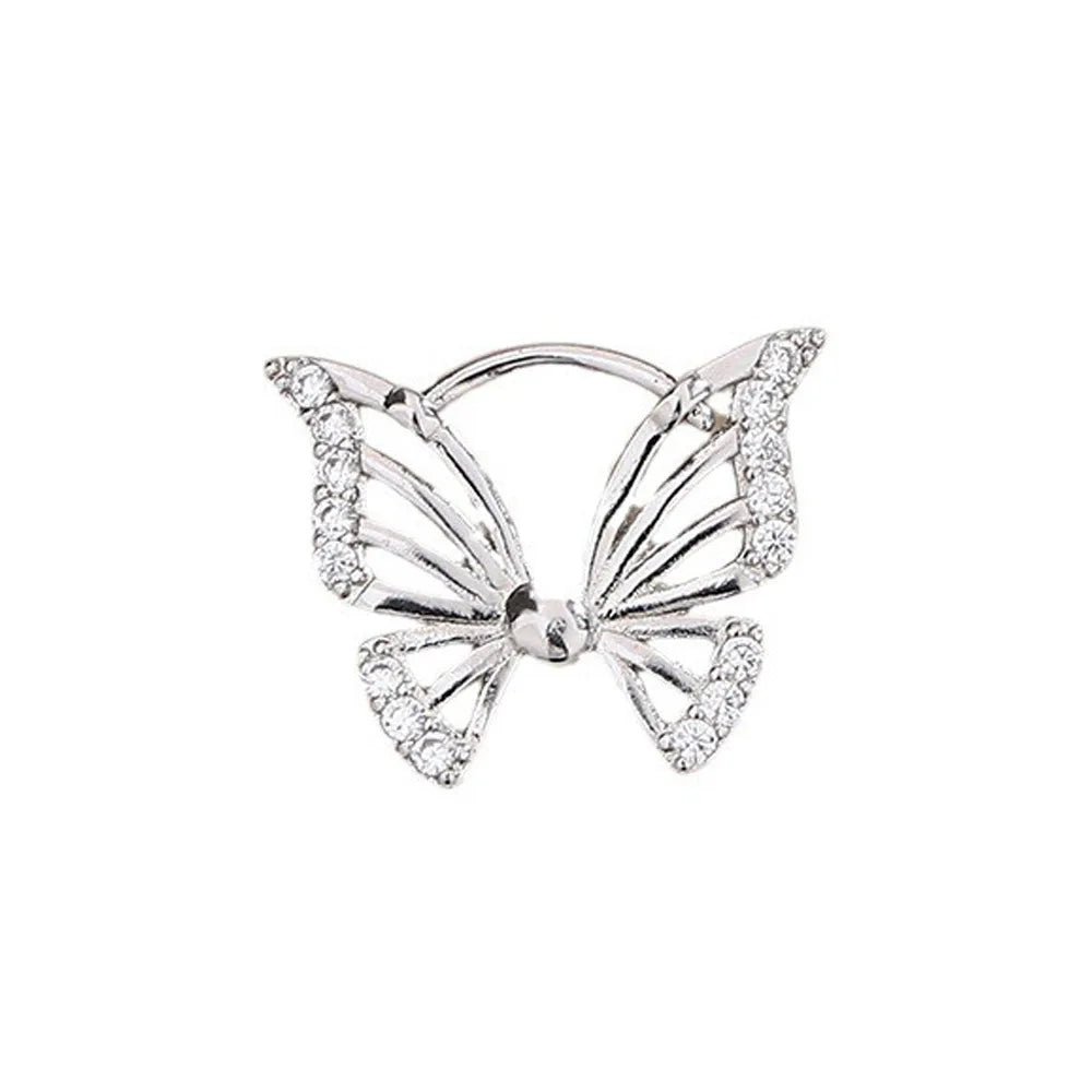 VENTFILLE 925 Sterling Silver Butterfly Earring for Women Girl 1pc Hollowed Out Zircon Versatile Design Jewelry Gift Dropship