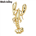 PENDRA Crystal Lobster Rhinestone Animal Brooch