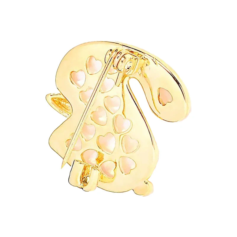 PENDRA Cute White Rabbit Brooch