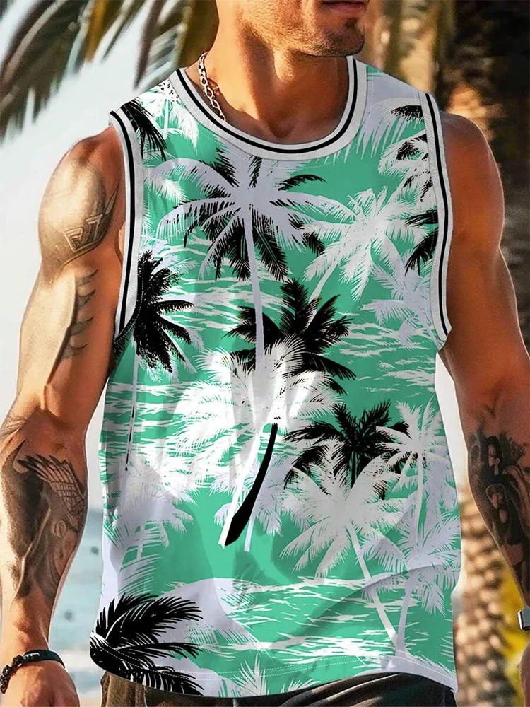 PENDRA Sleeveless Hawaiian Palm T-Shirt