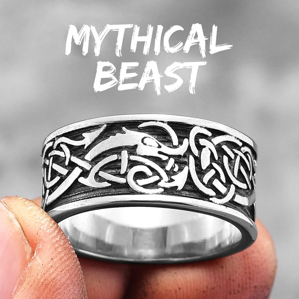 PENDRA Chinese Dragon Totem Steel Ring