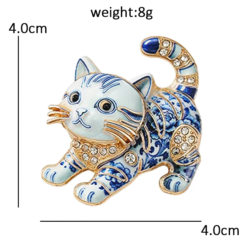 PENDRA Porcelain Animal Collection Brooch