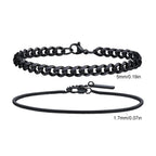 Hiphop 2pcs Stacked Chan Bracelets for Men Boys,Stainless Steel Cuban Chain Wristband,18/21/23CM