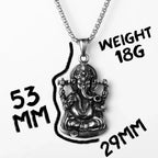 PENDRA Hinduism Ganesha Steel Necklace