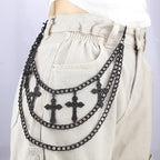 PENDRA Crossstar Layered Waist Chain Keychain