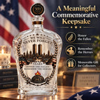 Patriotic 9/11 Memorial Glass Decanter 350mL 25th Anniversary Tribute Liquor Bottle Decorative Collectible Keepsake Gift