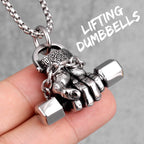 PENDRA Fitness Fist Dumbbell Steel Necklace