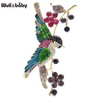 PENDRA Hummingara Full-Crystal Hummingbird Brooch