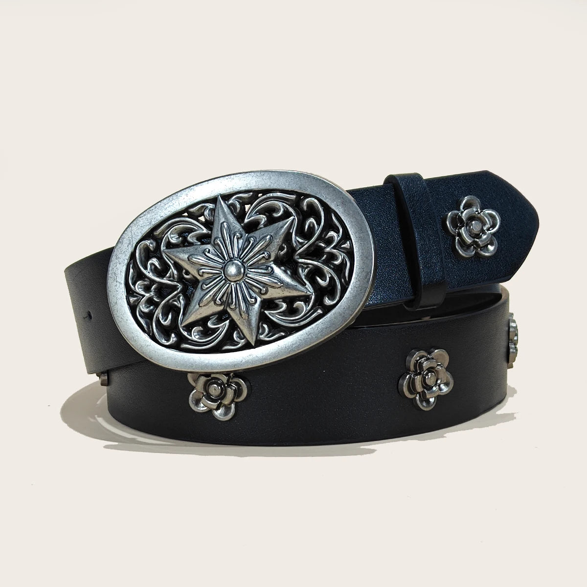 Men and Women's Belt Skull Cross Rivet Wide Belt Personalized Buckle Street Trend Punk HipHop Style Y2K Belt Jeans Belt Gothic