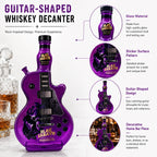 Black Sabbath Guitar Glass Decanter, Purple Rock Band Whiskey Bottle, Bar & Home Decorative Liquor Bottle