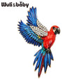 PENDRA Flying Parrot Rhinestone Brooch
