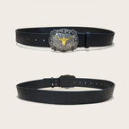 PENDRA Galaine Leather Bull Buckle Western Gothic Belt