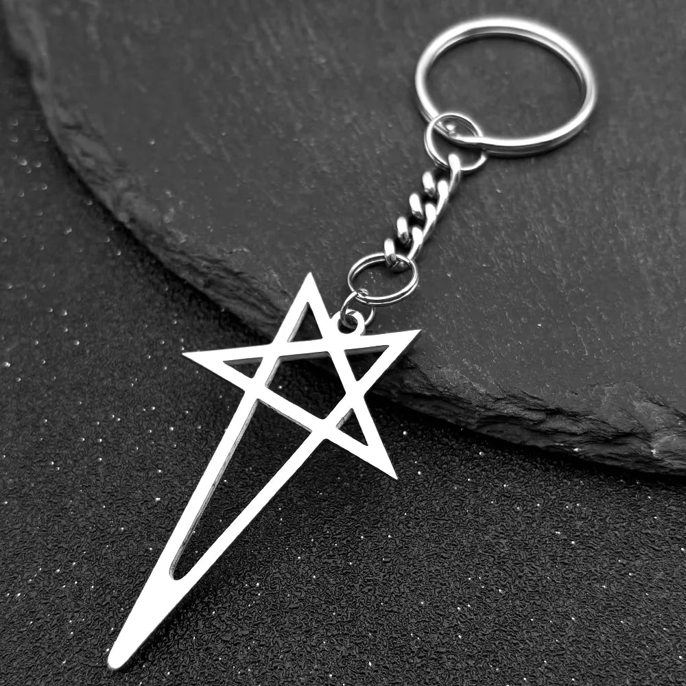 Pentagram Spike Rivet Hoop Earrings For Women Men Stainless Steel Gothic Punk Hiphop Rock Musical Ear Pendant Jewelry Gifts