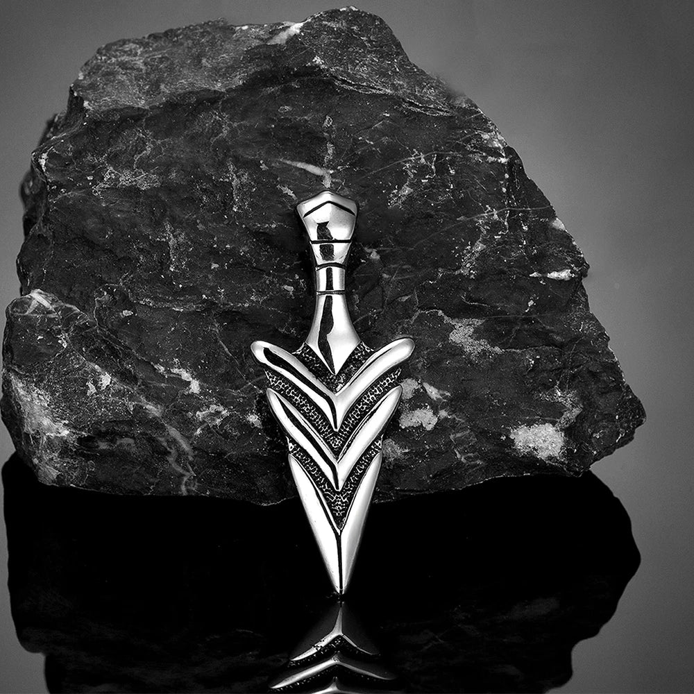 PENDRA Viking Spear Norse Steel Necklace