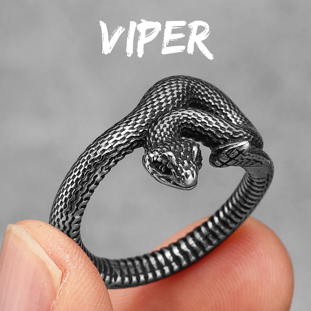 PENDRA Viper Animal Snake Steel Ring