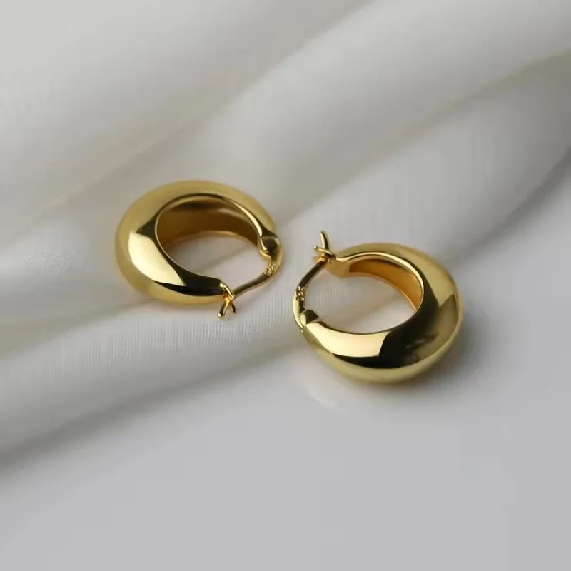 VENTFILLE 925 Sterling Silver Geometry Hoop Earring For Women Extremely Fine Versatile Office Fashion Jewelry Gift Dropshipping