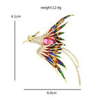 PENDRA Celestial Phoenix Crystal Enamel Brooch