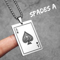 PENDRA Spade King Skull Steel Necklace