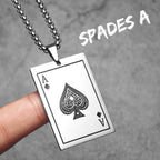 PENDRA Spade King Skull Steel Necklace