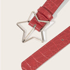 PENDRA Seraia Leather Red Star Buckle Star Belt
