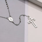 PENDRA Cross Mary Rosary Necklace