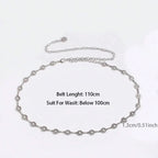 PENDRA Orlaina Leather Silver Retro Waist Chain Belt
