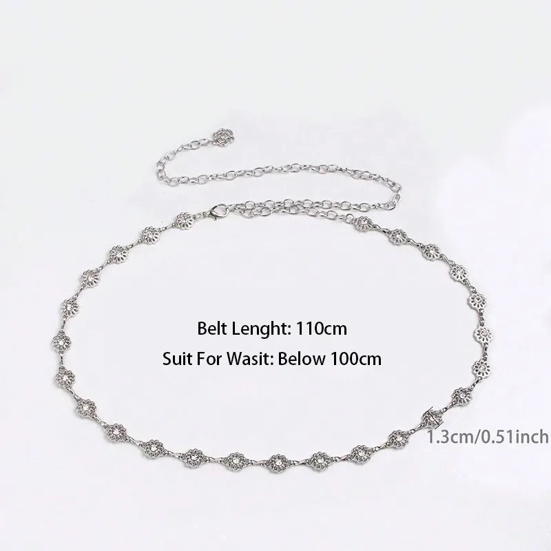 PENDRA Orlaina Leather Silver Retro Waist Chain Belt
