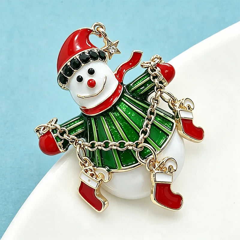 PENDRA Adorable Snowman Brooch