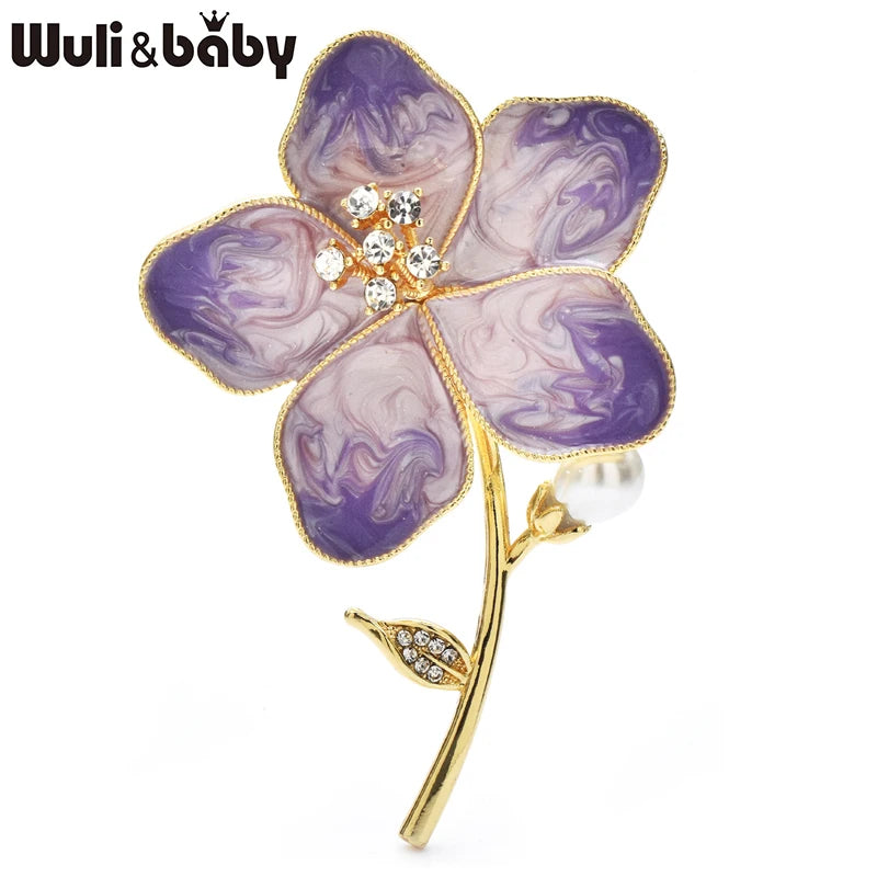 PENDRA Florabelle Pretty Enamel Flower Brooch