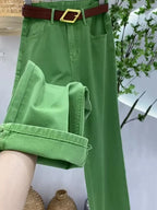 PENDRA Greenwash High Waist Wide Leg Jeans